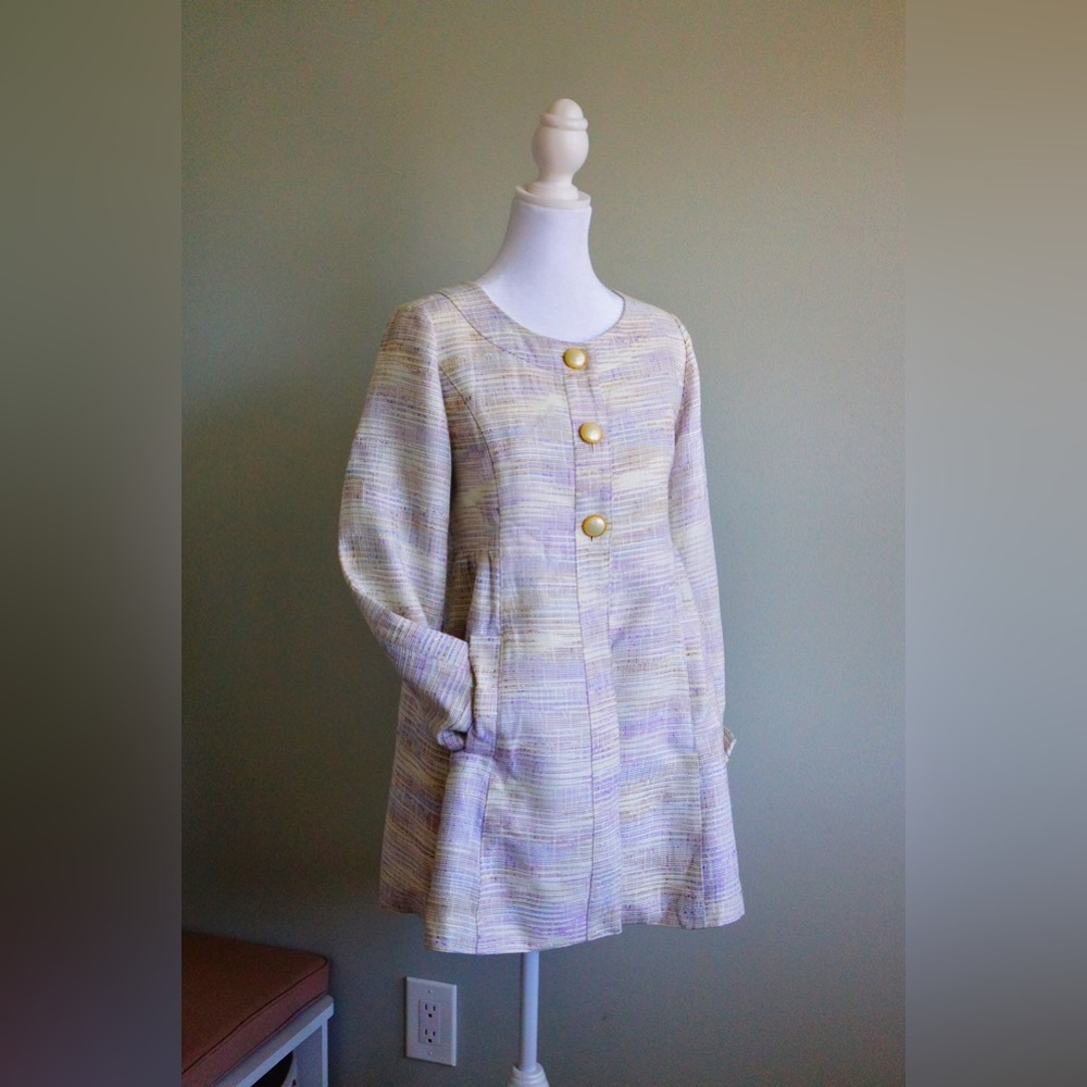 Spring high-waist tweed jacket
